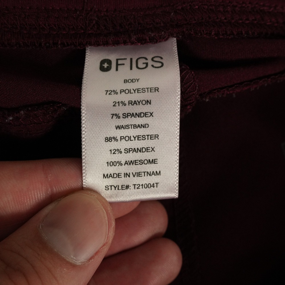 FIGS Kade Straight-Leg Scrub Pant Womens Large Tall Burgundy Medical T21004T - Picture 6 of 11
